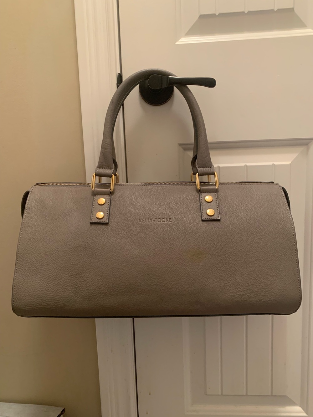 Kelly -Tooke Gray Leather Satchel shoulder bag